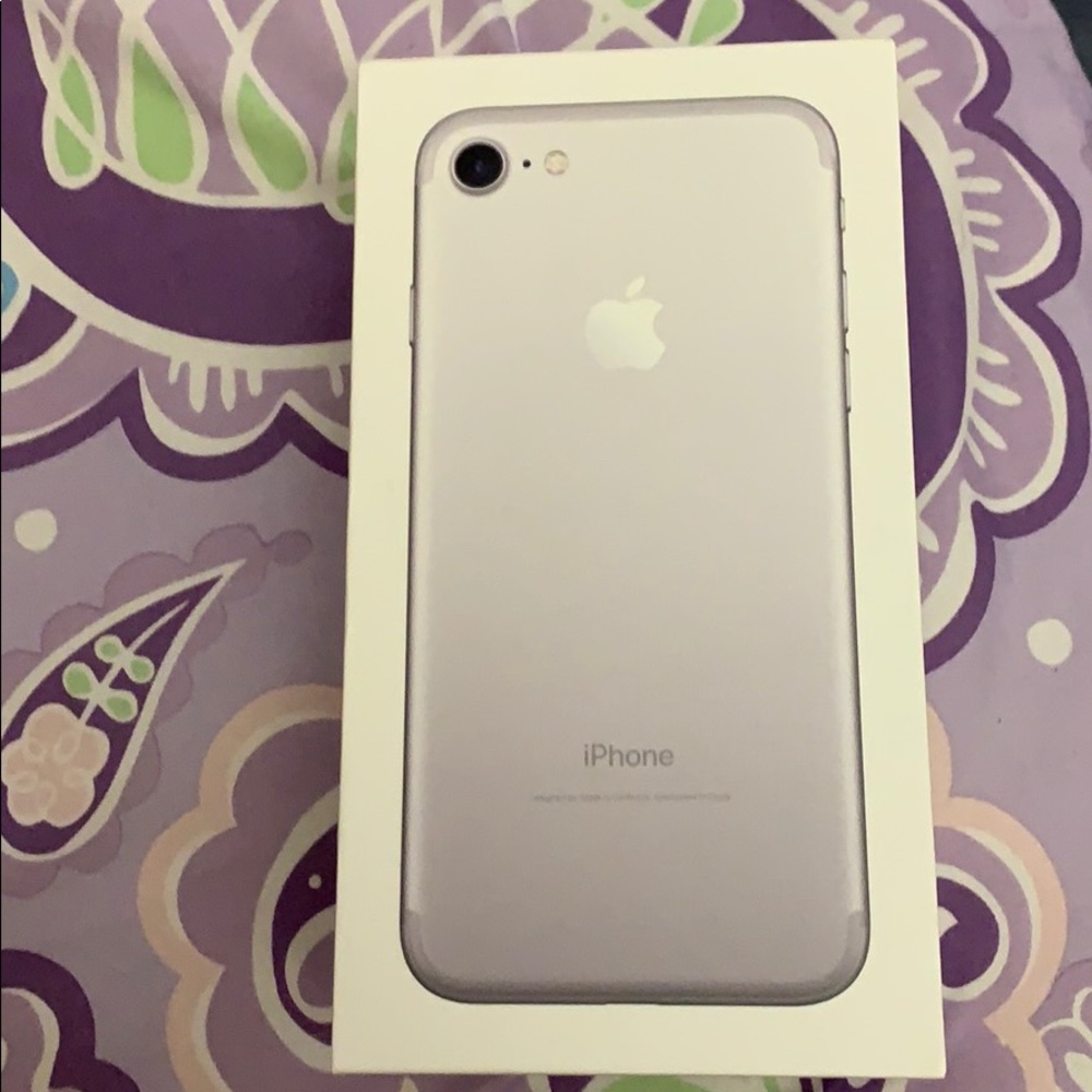 iPhone 7 silver box only with a brick for charger
